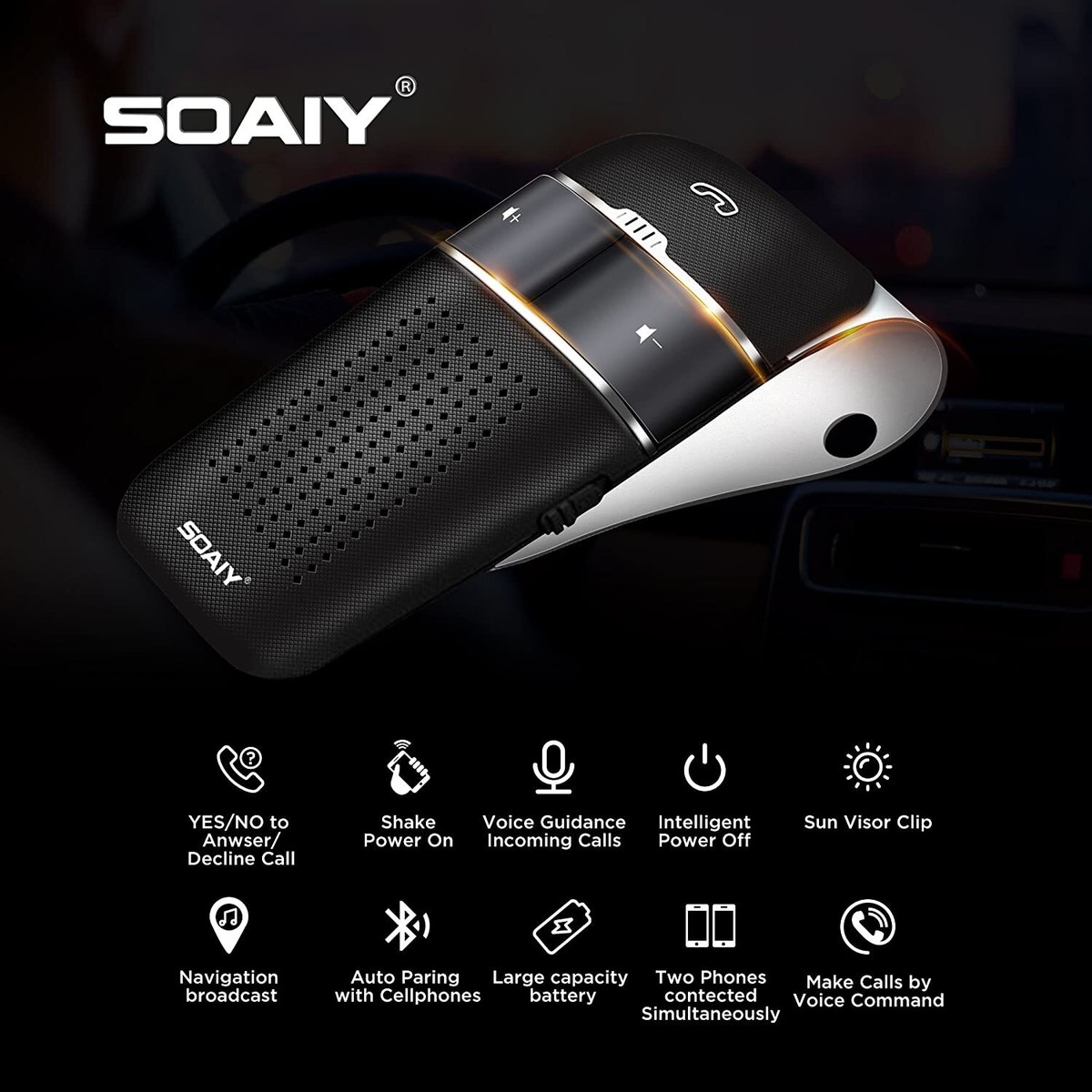 SOAIY S32 Auto Kfz Bluetooth Freisprecheinrichtung