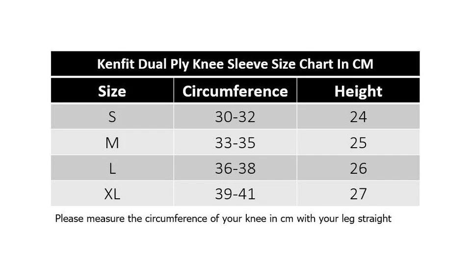 Knee Support Sleeves Dual Ply Powerlifting Sports brace GYM Weightlifitng Kenfit - Image 2 of 3