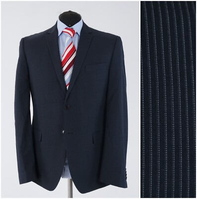 Marineblauer Herrenblazer 42R UK-Größe CONBIPEL gestreift Sport Mantel Jacke