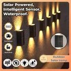 Solar Wall Lights Up & Down Waterproof Outdoor Garden Fence Lamp Yard Decor