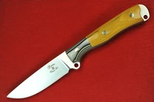 Busse Custom Mini Mean Street .15" Satin INFI Blade, G10 G-rexed Wood Handle