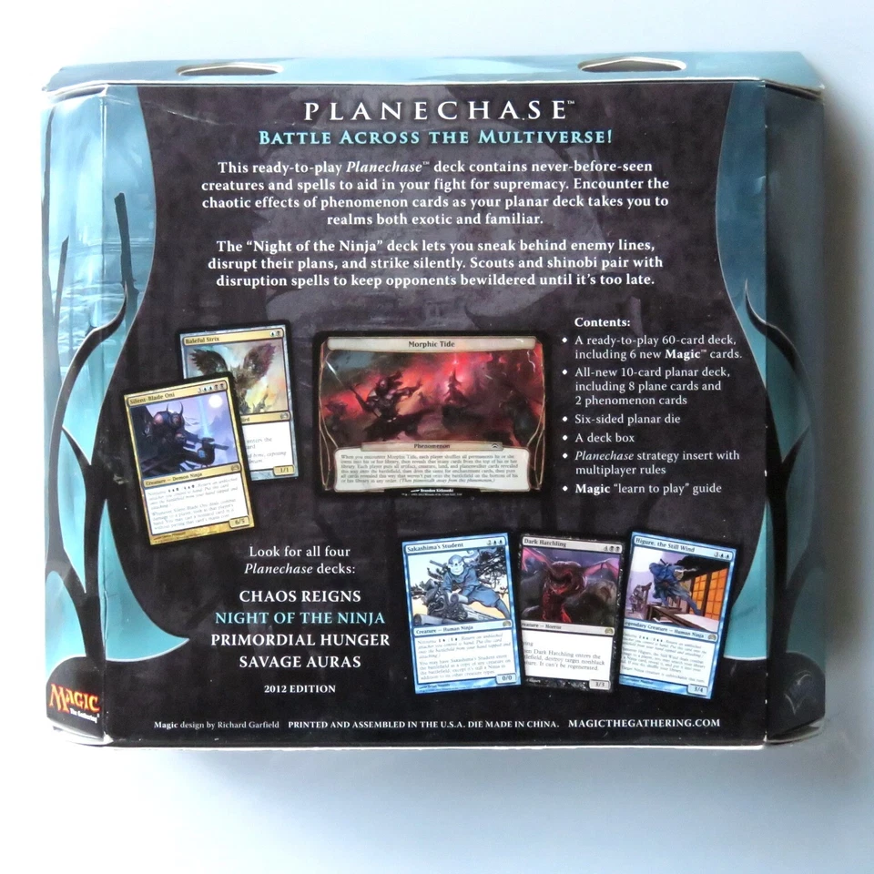 Planechase 2012 MtG sealed NIGHT OF THE NINJA 60 Card Deck Box Die Takenuma - Image 2 of 2