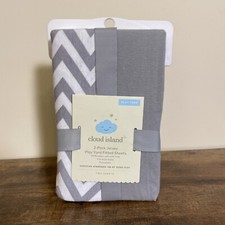 Fitted Playard Sheets Chevron  Solid 2pk - Cloud Island Gray/White