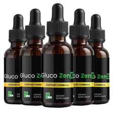 GlucoZenX Drops Official Gluco Zen , Liquid Natural Formula 5 Pack 