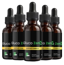 GlucoZenX Drops Official Gluco Zen , Liquid Natural Formula (5 Pack)