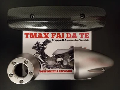 TMAXFAIDATE KIT PROTEZIONE PARACALORE SCARICO MARMITTA YAMAHA TMAX 500 2001 2006 CARBON