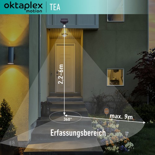 Bewegungsmelder außen 360 Grad IP65 Aufputz inkl Fernbedienung anthrazit für LED - Bild 2 von 6