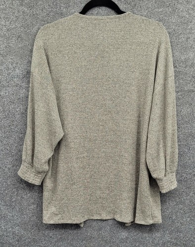 ECLAIR Cardigan Women's Size Medium Open Front 3/4 Sleeve Gray Hacci Knit NEW - Picture 10 of 12