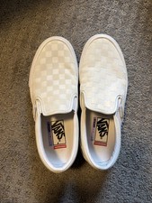 VANS White Reflective Checkered Slip On Shoes