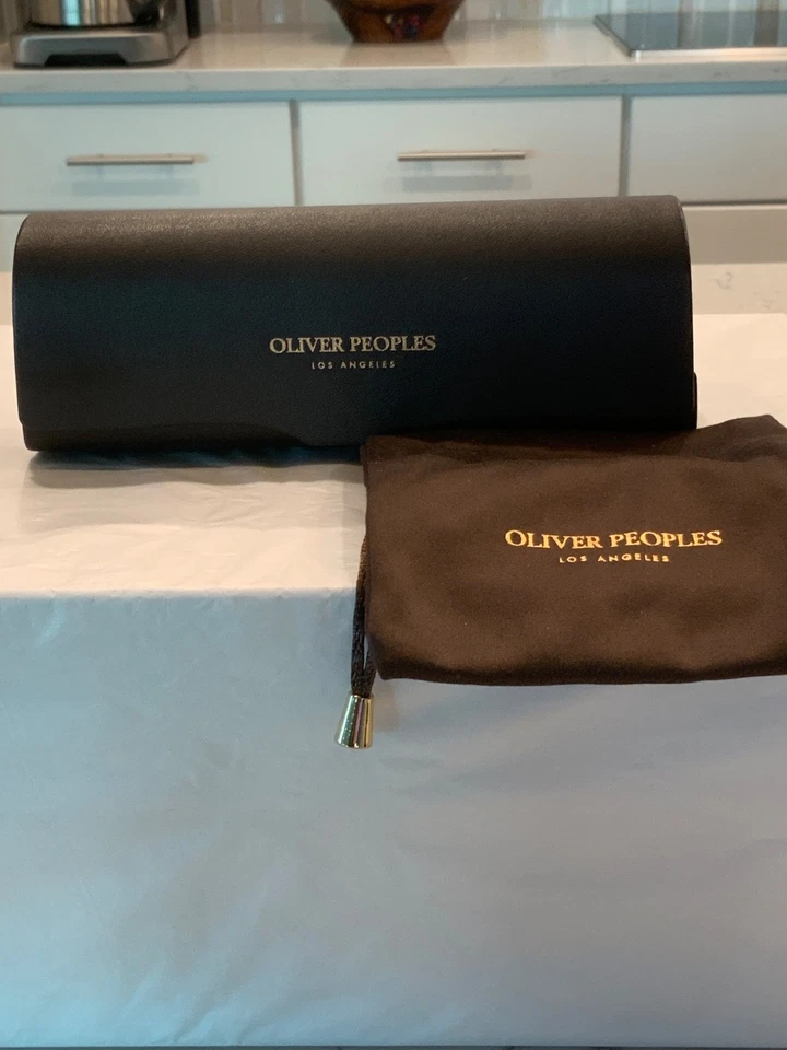 New OLIVER PEOPLES OV1227 5236 Finne brushed gold metal frame with light blue le - Image 2 of 4