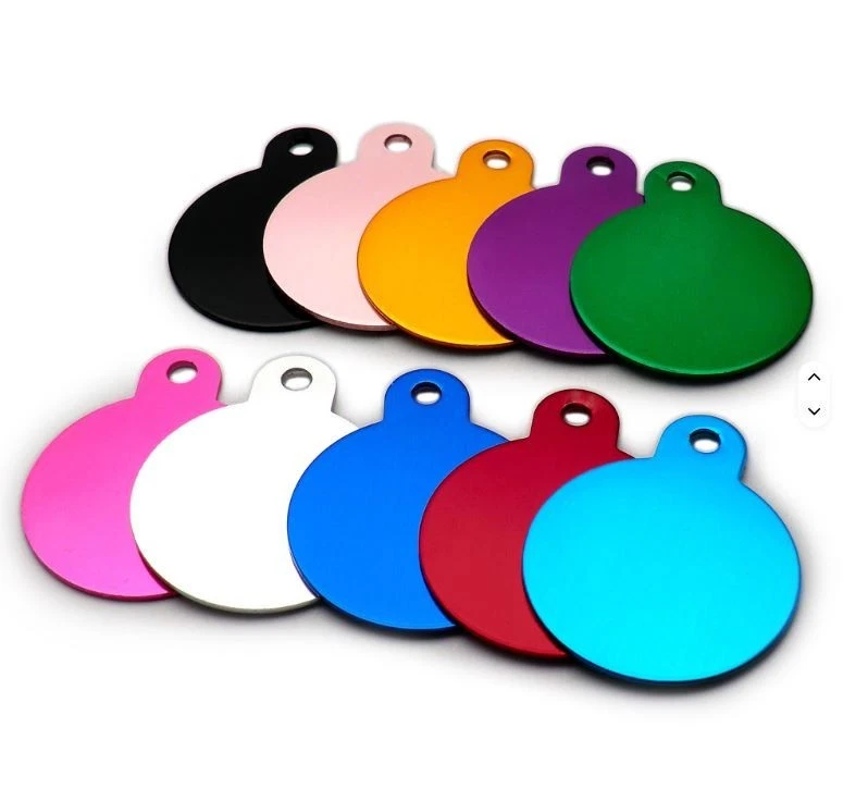 Linda Etiqueta Personalizada con Nombre de Mascota - Accesorio Grabado Redondo Doble Cara Perro Gato Foto 3 de 4