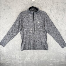 Under Armour Men XL HeatGear Gray 1/2 Zip Lightweight Pullover Long Sleeve Shirt