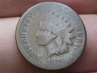 1876 Indian Head One Cent Penny- About Good Details, Chocolate Brown