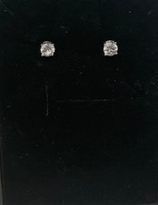 NEW ITEM *ZALES* Jewelers Sterling Silver Lab Created White Sapphire Earrings