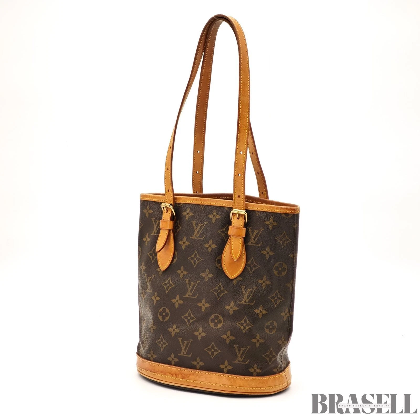 Vuitton — LOUIS VUITTON Monogram Bucket PM M42238 Tote Shoulder Bag Brown Women's