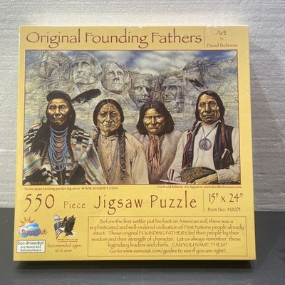 SunsOut 550 Piece Jigsaw Puzzle Original Founding Fathers Native American New
