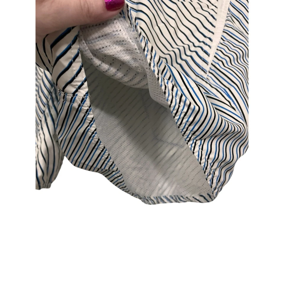 Volcom Mens White Blue Black Striped Swim Trunks Size 34 - Image 4 of 4