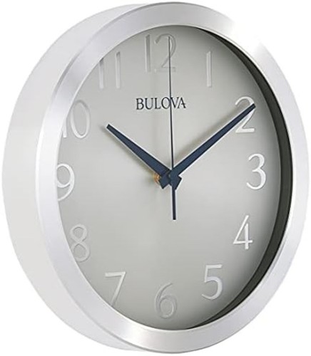 Winston Wanduhr C4844 10" Durchmesser Metalldesign mit diamantgeschliffenen Kanten leise - Bild 5 von 5