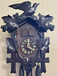 NICE LARGE WORKING GERMAN BLACK FOREST EMIL SCHMECKENBECHER MUSICAL CUCKOO CLOCK