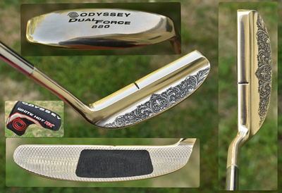 #ad CUSTOM GOLD Odyssey Dual Force 880 Putter Napa 8802 RH Engraved MILLED STUNNING $199.95