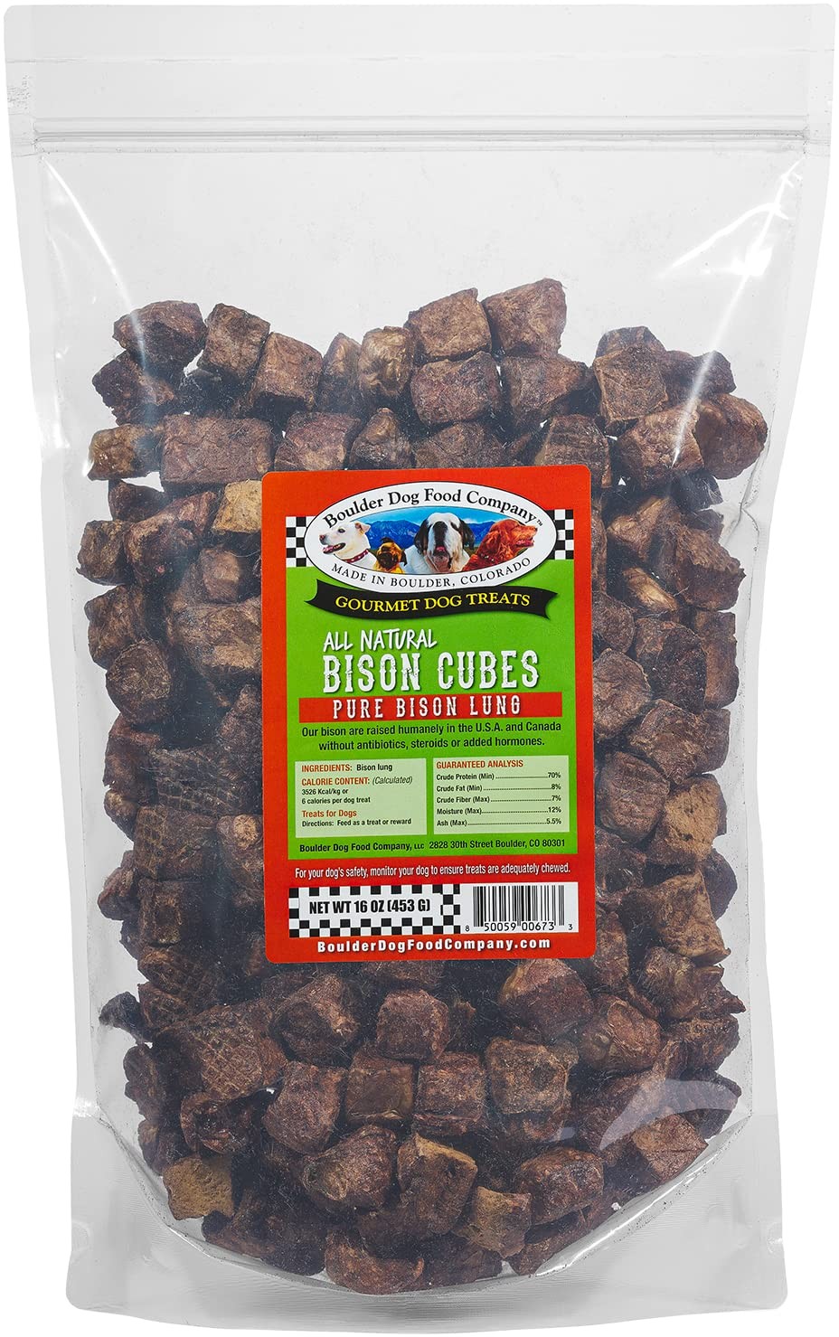 Bison Cubes: Pure Dog Treats - All Natural, Vet 1 Pound (Pac