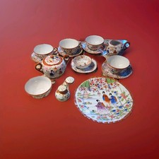Japanese porcelain tea set, Geisha ware, Geisha girl porcelain