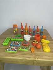 BARBIE KITCHEN ACCESSORIES GROCERIES VINTAGE ORANGE 20 PIECES 1970  s