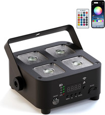 Wireless Rechargeable Stage Lights, 5200Mah Par Lights, 40W RGBW UV Uplight, Con