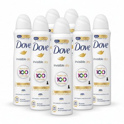 6 Pack Dove Invisible Dry Antiperspirant Deodorant Women Anti White Marks 150ml