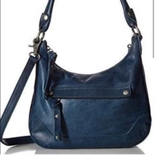 NWT $328 FRYE Melissa Zip Hobo Crossbody Purse Shoulder Bag Leather Peacock Blue