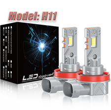 H11 LED Headlight Globes Kit High Low Beam Bulb 5000LM 6500K White Bulbs