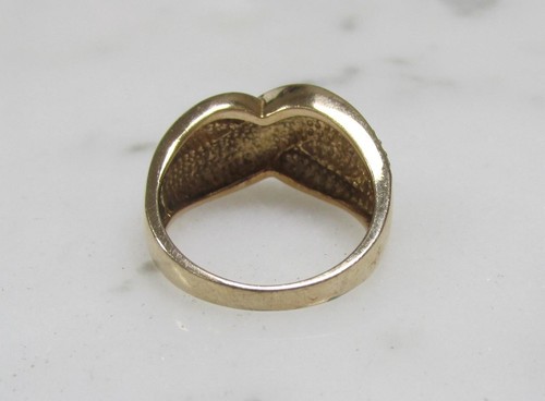 Ross Simons Gold Plated Sterling Silver Ring w/ 2 Diamonds ~ 4.5g ~ 8-I792 - Picture 4 of 6
