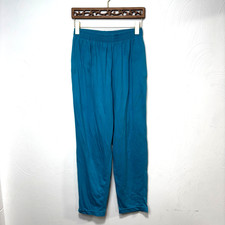 Vintage Bold Spirit Blue Lounge Pants Elastic Pull On Solid Casual 90s Womens M