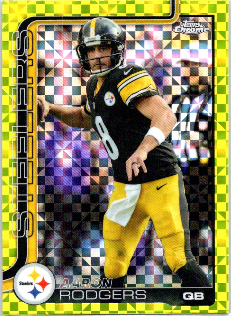2025 Topps Chrome Aaron Rodgers #255 Lime Green X-Fractor