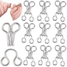 100 Set Sewing Hooks and Eye Closure Bra Hooks Replacement for Clothing Skirts