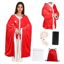 Portable Heated Blanket with 20000mAh 7.4V Power Bank, Large Size 71"  43", 3