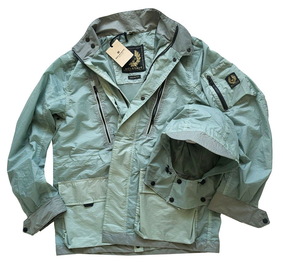 BELSTAFF LIGHTWEIGHT PIVOT STEEL GREEN JACKET BNWT RARE SZ: M UK