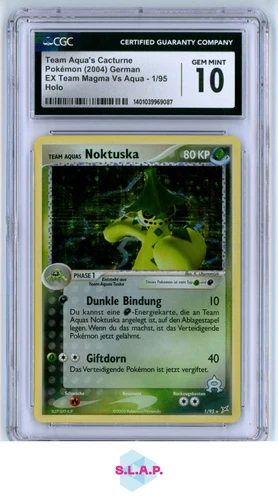 TEAM AQUA'S CACTURNE POKEMON 1 2004 EX TEAM MAGMA VS AQUA - GERMAN CGC 10