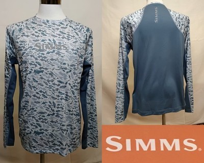 Simms Challenger Solar Crew Men's M Ghost Camo Neptune UPF NWT #Z4883