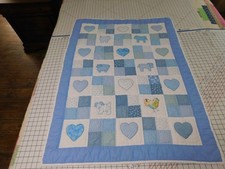 Handmade Animal/Hearts Baby Boy Quilt