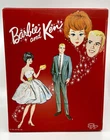 Vintage 1963 Barbie and Ken Red Vinyl Double Wardrobe Case w Accessory Drawers