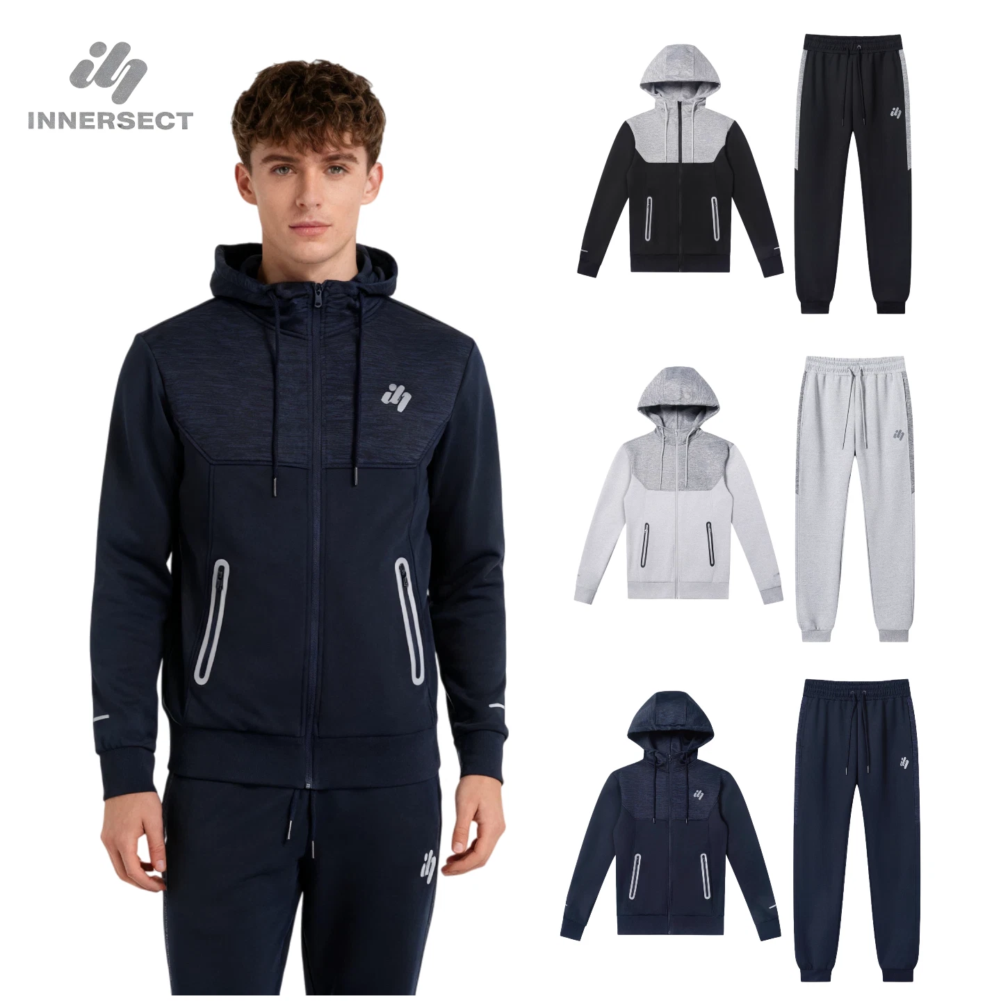 Mens Full Tracksuit Set Activewear Hoodie Joggers Gym Jogging Bottoms Clothing