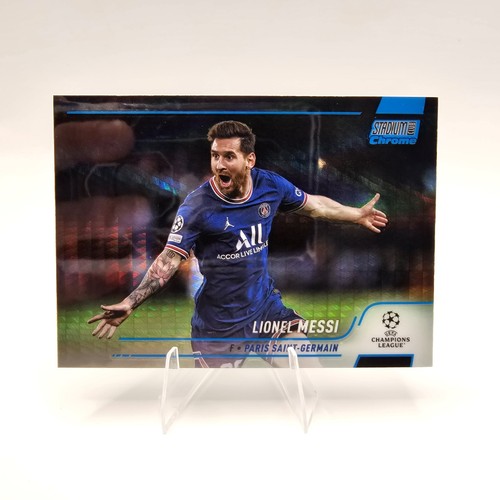 Lionel Messi [Blue Prism] #30 2021 Stadium Club Chrome UEFA Champions League card