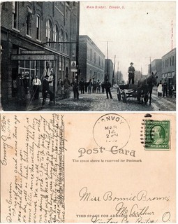 Convoy Ohio 1910 PC Men By The Millers Brothers Liquor Store On Main Street