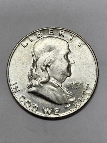 1951 D Franklin Half Dollar FLASHY UNCIRCULATED !!
