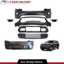 Front Bumper Cover & Grille Set Fits 2017-2022 Jeep Grand Cherokee