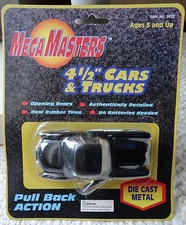 RARE MAISTO MEGA MASTERS PULL BACK 4 1/2" BLACK CORVETTE ***NEW IN PKG!***