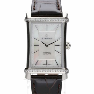 Eterna Contessa brown ETA Alligator Lederband elegante Damenuhr 2410.48.66.1199