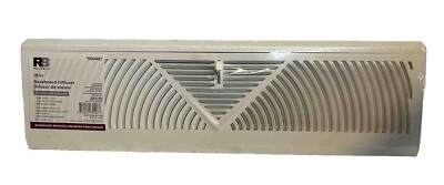 RELIABILT 2-1/2-in x 15-in 180-Degree Steel White Baseboard Diffuser ...