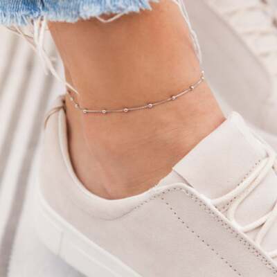 Silver Anklet Ankle Bracelet 9-11